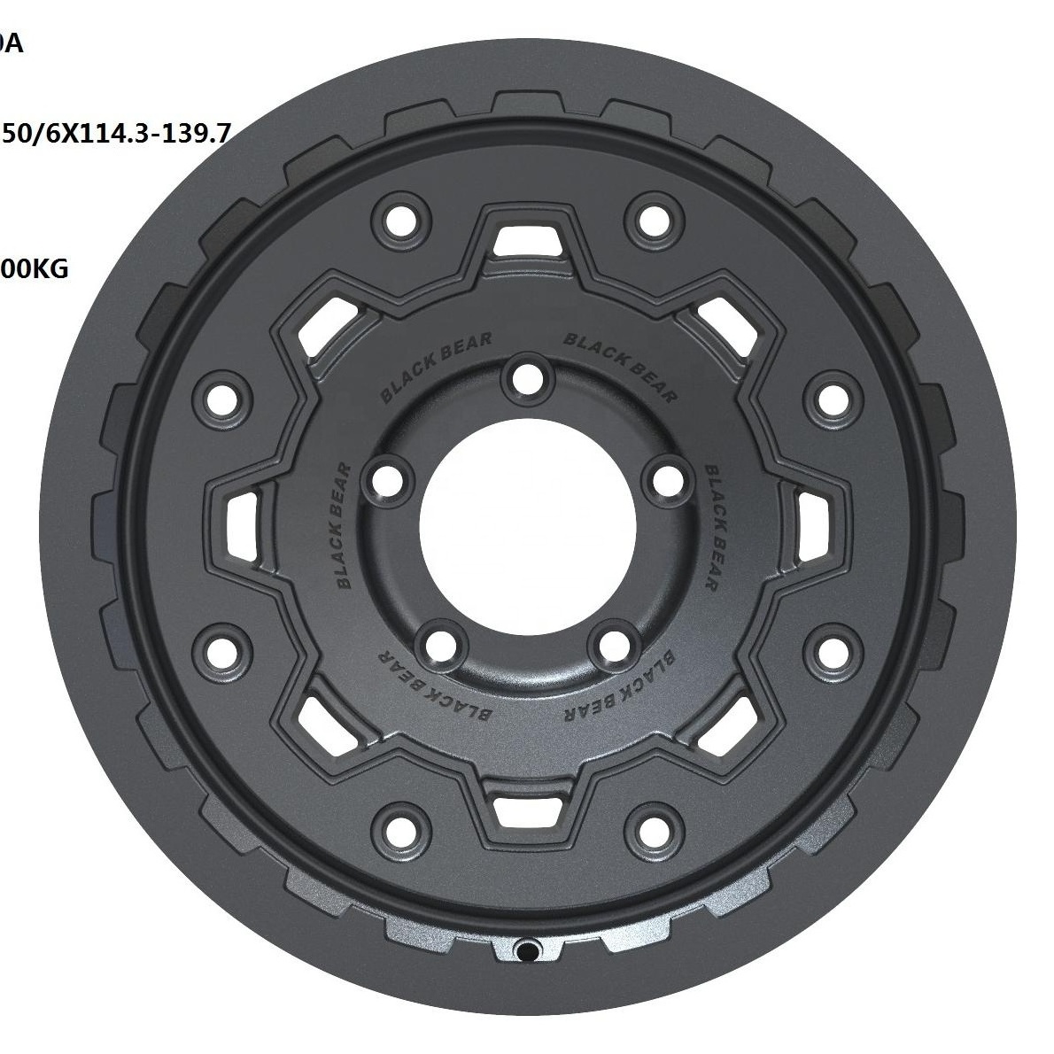 Flow Forming 17*9.0 18*9.0 Inch 5*114.3/127/150 6*114.3/139.7 Matt Black Painting Off-road Vehicle Aluminum Alloy Wheel Rim