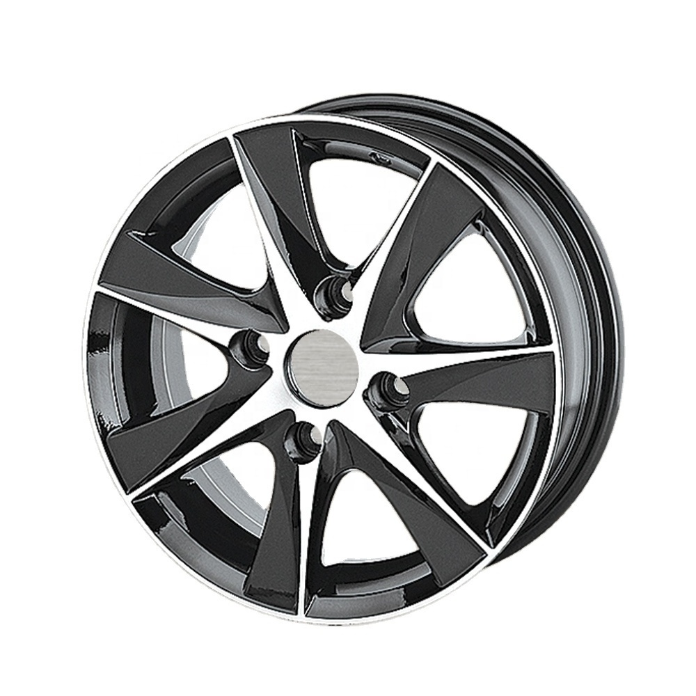 Customized 14 15 16 inch black polished full pain bright side face aluminum wheel rims