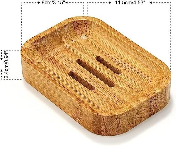 Eco Friendly Bamboo Drain Anti-mildew Draining Sanitary Bamboo Box  Soap Dish Wooden Soap Dish Holder