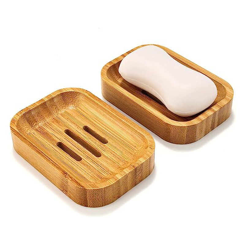 Eco Friendly Bamboo Drain Anti-mildew Draining Sanitary Bamboo Box  Soap Dish Wooden Soap Dish Holder