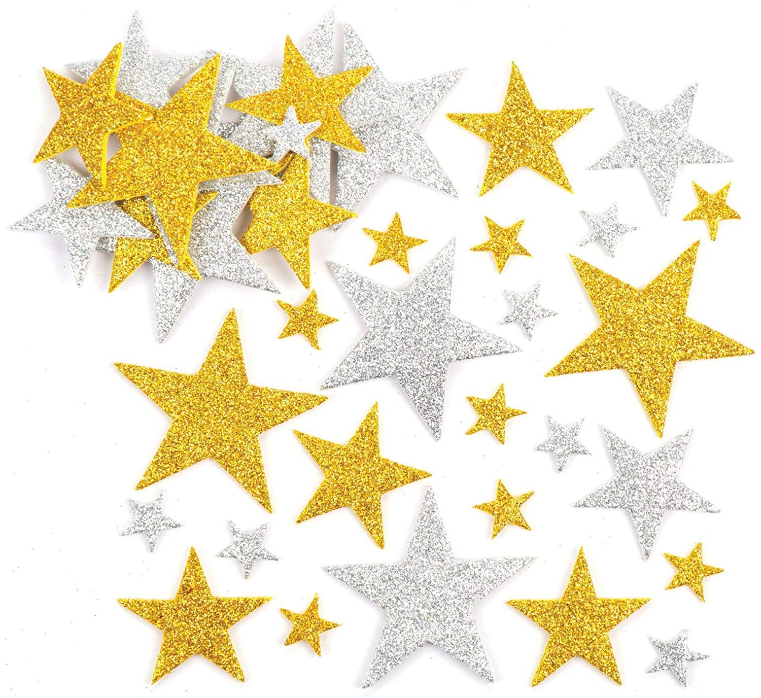 Gold and Sliver EVA Foam Sticker Bling Bling Glitter Star Decorative Sticker