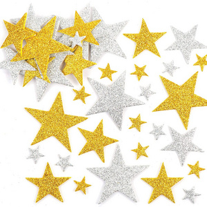 Gold and Sliver EVA Foam Sticker Bling Bling Glitter Star Decorative Sticker