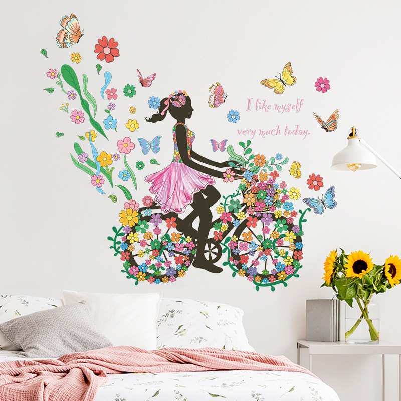 Custom Cartoon Printing Girls Fairy Decal Vinyl Large Waterproof Wall Sticker For Home Decoration