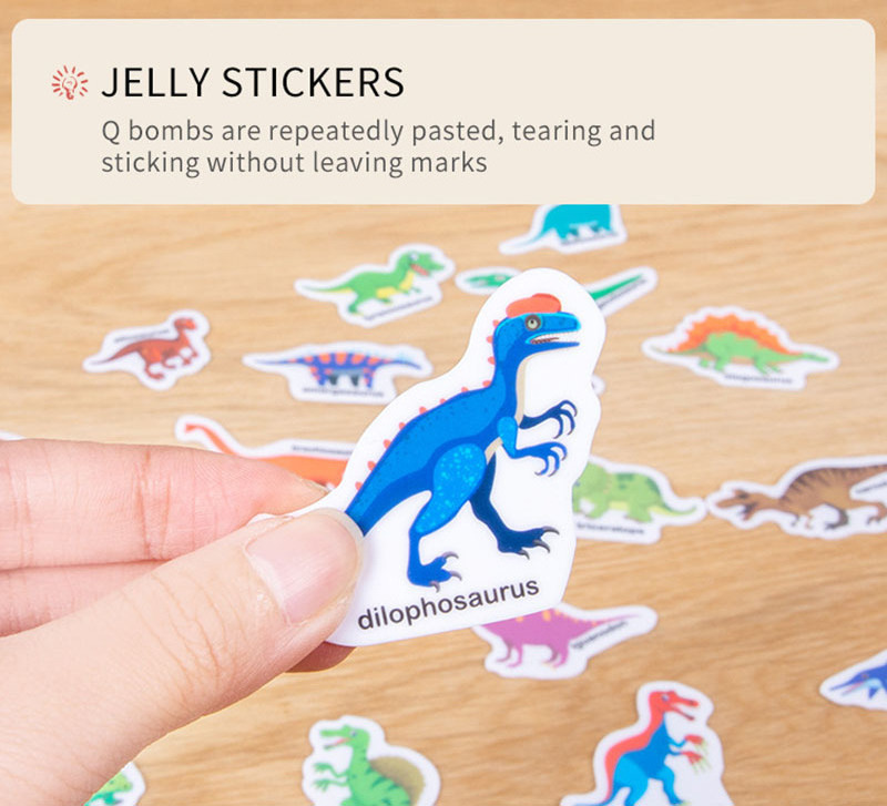 Funny Portable Tpe Reusable Sticker No Glue Washable Soft Lovely Custom Reusable Sticker Book