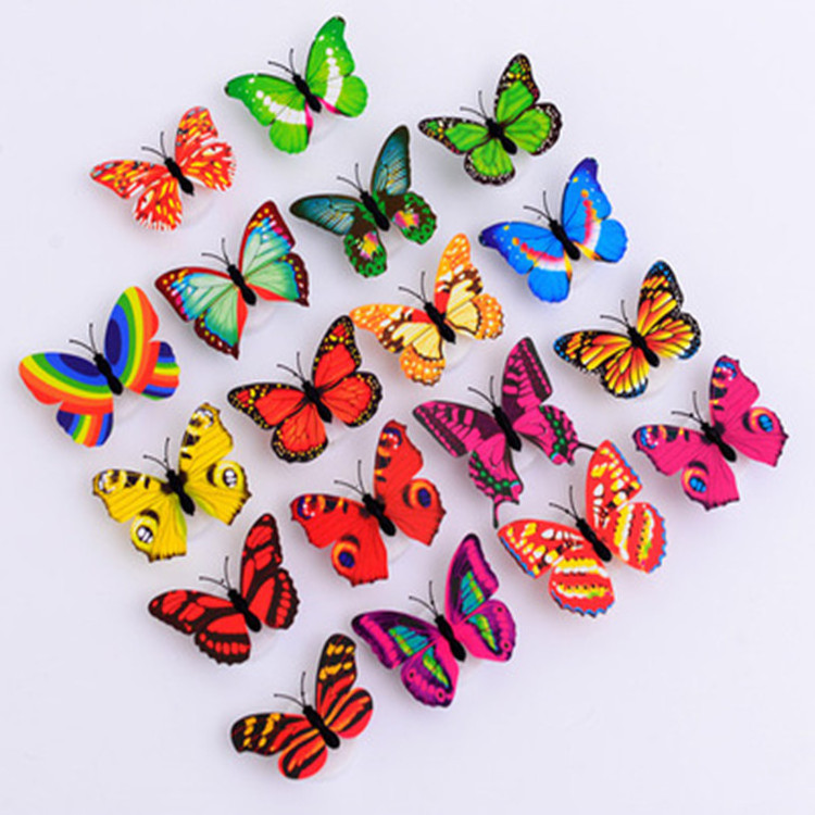 Kids Rooms Adhesive Led Glowing Home Decorative 3d Butterfly Wall Stickers For Party