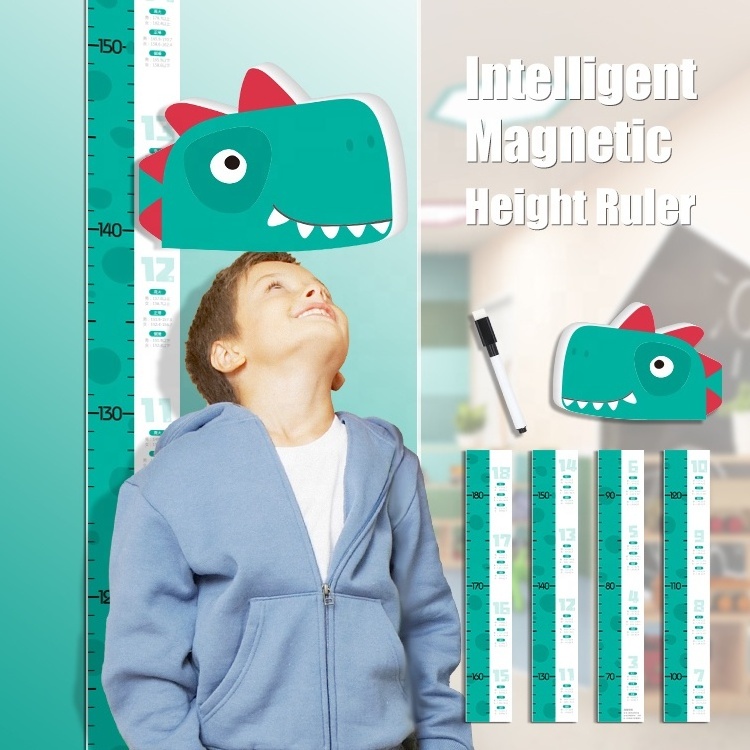 Cartoon Dinosaur Height Ruler Removable Wall Magnetic Sticker