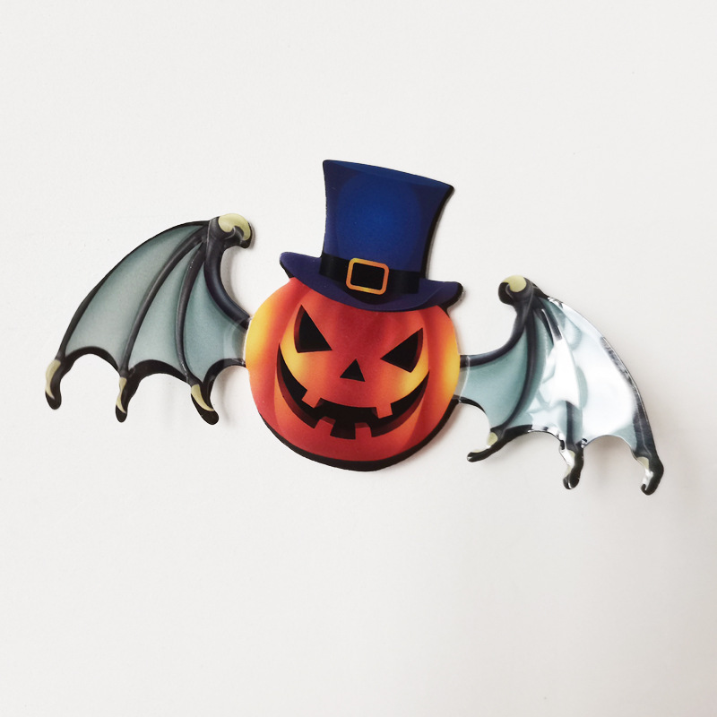 Halloween Decorations PVC Spooky Pumpkin Bats Plastic Wall/window/room/party 3d Sticker