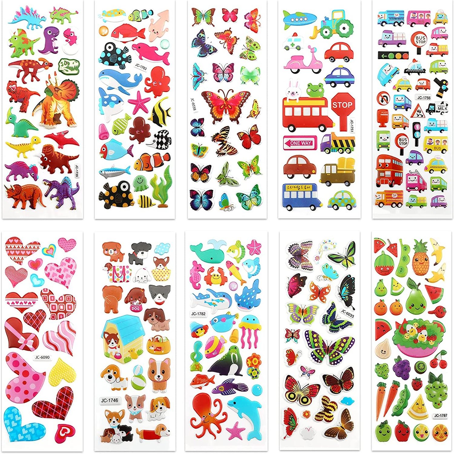 Kids Stickers Different Sheets 3D Puffy Stickers for Girl Boy Birthday Gift