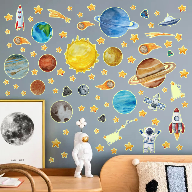 Pvc Wall Stickers For Kids Room Night Luminous Stars/Moon Decoration 3d Wall Sticker