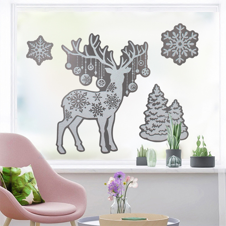 2023 Christmas Ornaments Custom Waterproof Removable Window Decal Christmas Wall Stickers