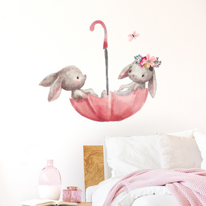 Special hot selling home decoration adhesive rabbit wall sticker for kids children nursery school decor wall decals