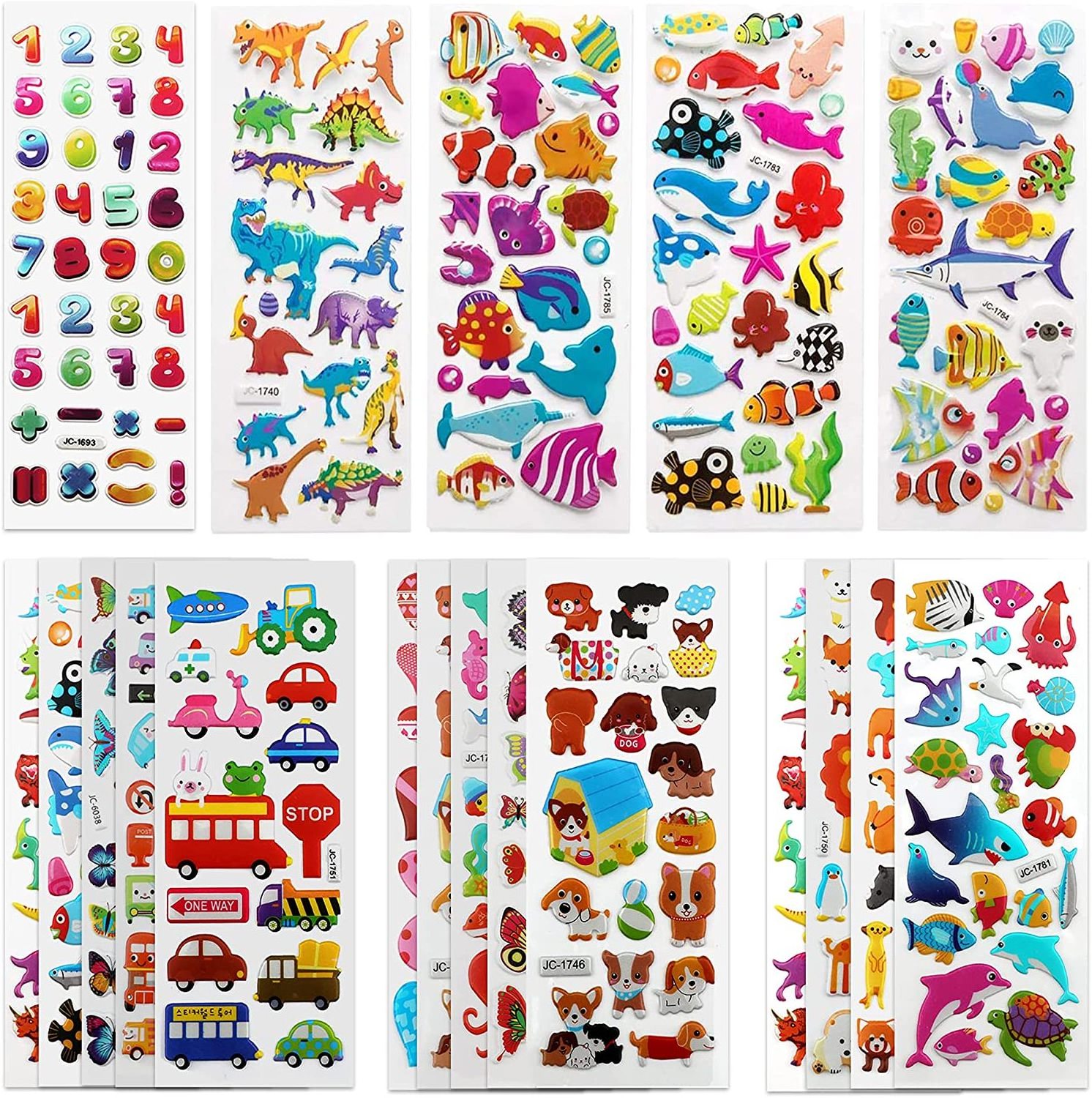 Kids Stickers Different Sheets 3D Puffy Stickers for Girl Boy Birthday Gift