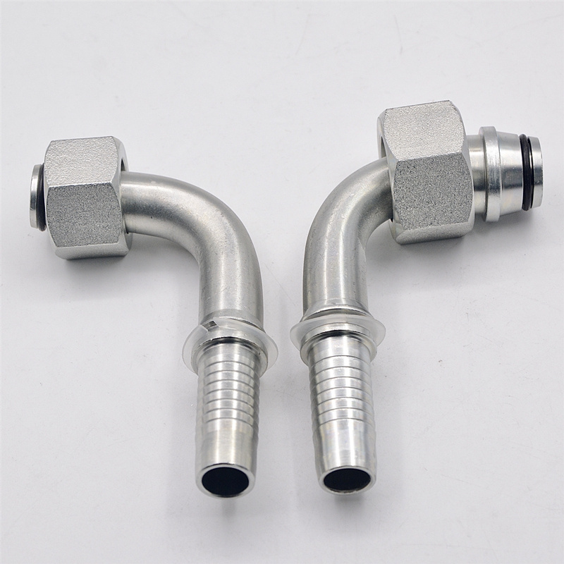 high quality carbon/stainless steel hydraulic crimping hose fittings 90 elbow metric 24 cone seal dkos 20591