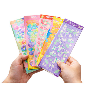 Newest Laser Glitter Cute Flower Star Heart Decoration Cartoon Stickers Pack For Diary Scrap Book