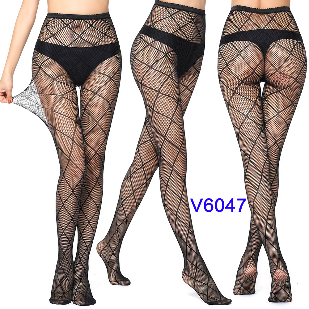 V6041 Women Erotic Underwear Halloween Skull Polka Dot Sun Flower Heart Fishnet  Fishnet Pantyhose