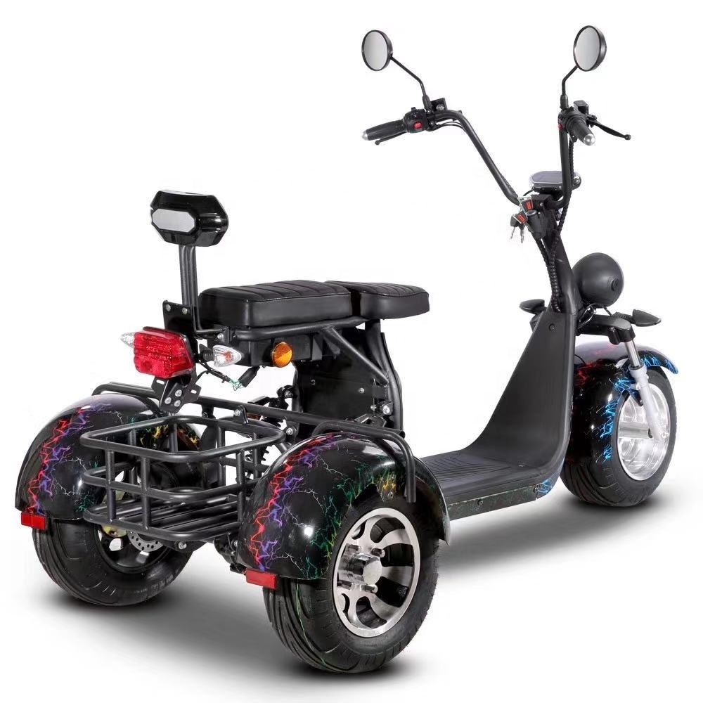 Yidegreen Three Wheels Big Tire Trike Atv Adult Tricycle Citycoco 3 Wheel Electric Scooter 2000w Three-wheel Scooter Digital 60V