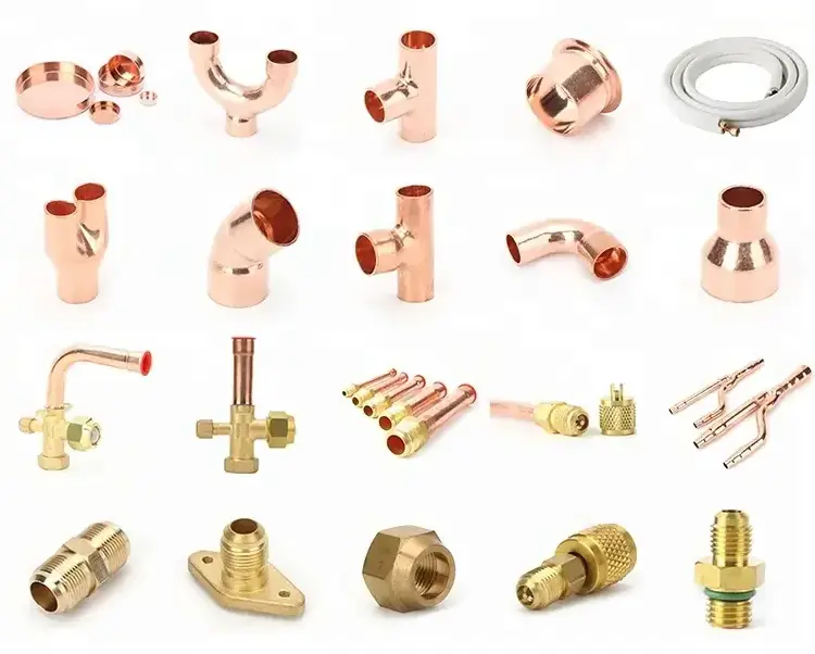 HVAC Air Conditioner Connector Brass Pipe Joint Refrigeration Male Female Thread Pipe Fitting