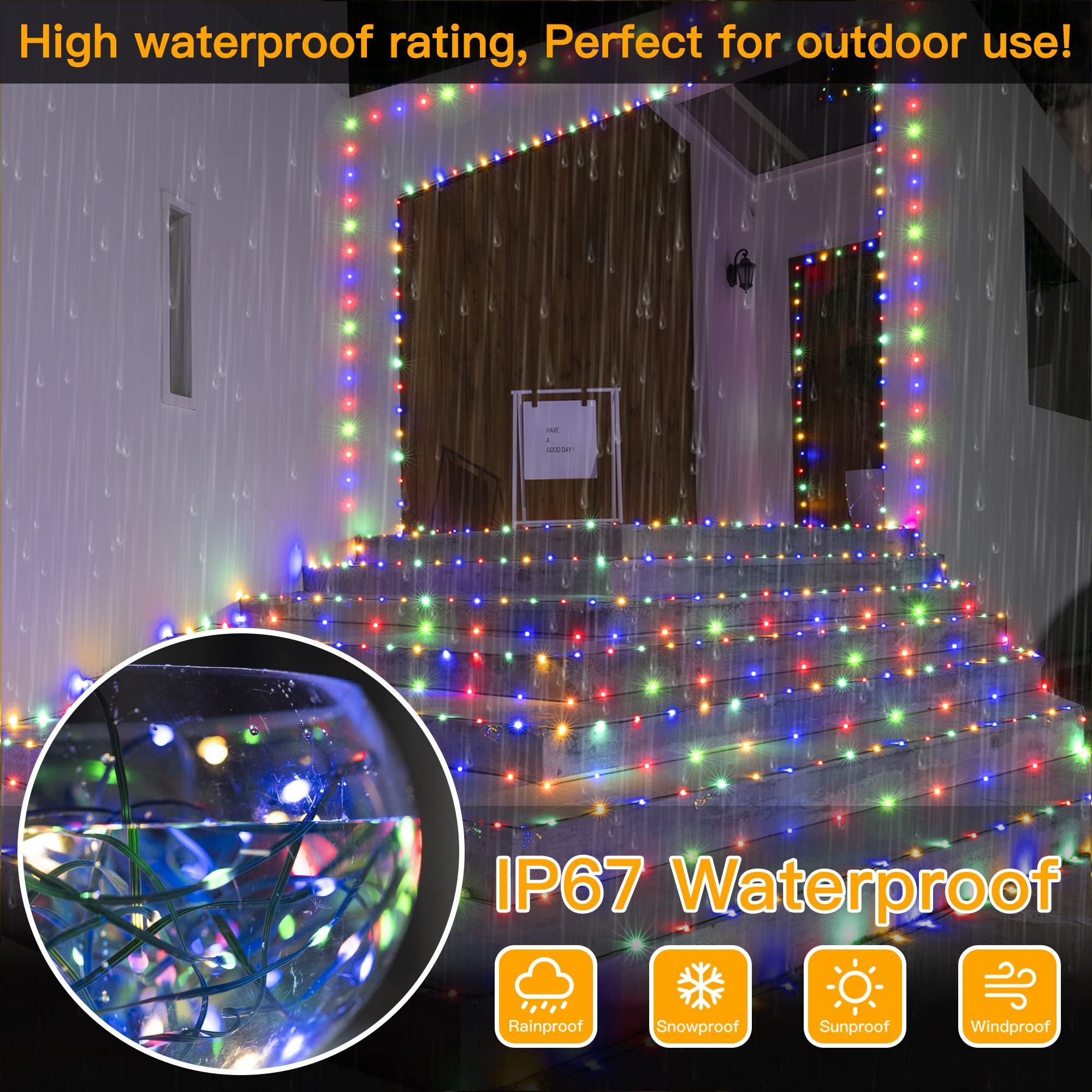 8 Modes Timing Option Waterproof 262ft 800 Fairy Lights Plug in Multicolor Dimmable LED Christmas String Lights Holiday Lights