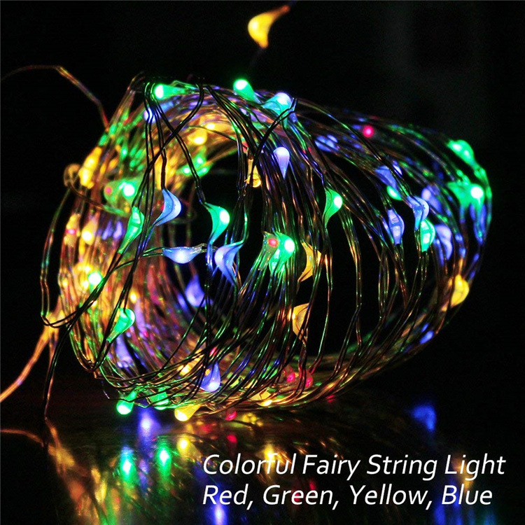 Waterpoof Remote Control Fairy Lights Battery Operated 8 Mode Timer String Copper Wire LED String Lights