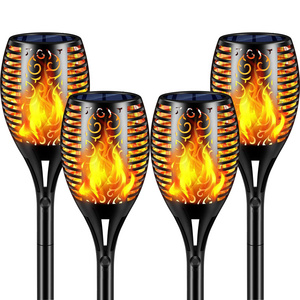 Outdoor Waterproof Decoration Flickering Flame 96 LED Tiki Torches Solar Torch Light Plastic Luces Solares IP65 Luces Llama 0.7