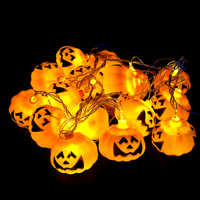 Halloween Christmas Decoration Lights Battery Operated 20 LED Fairy Lights 3D Pumpkin String Lights