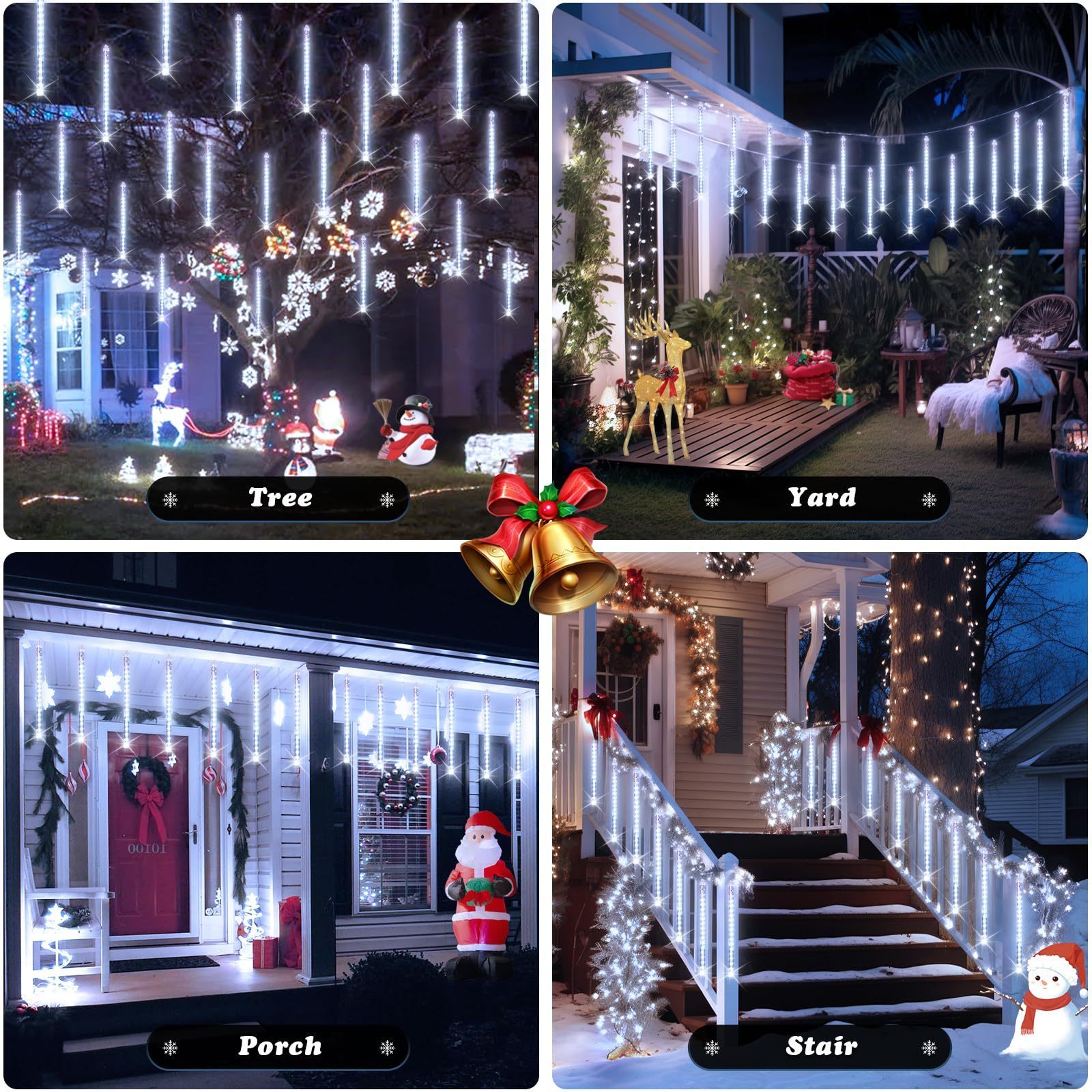 Hot Selling Colorful Meteor Shower String Lamp Led Meteor Shower Led Rain Tube Light Solar Icicle String Lights Tree