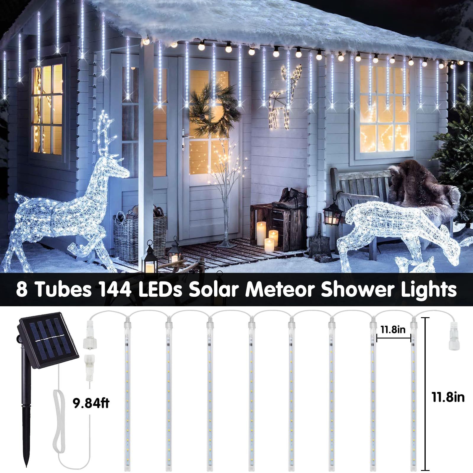 Hot Selling Colorful Meteor Shower String Lamp Led Meteor Shower Led Rain Tube Light Solar Icicle String Lights Tree