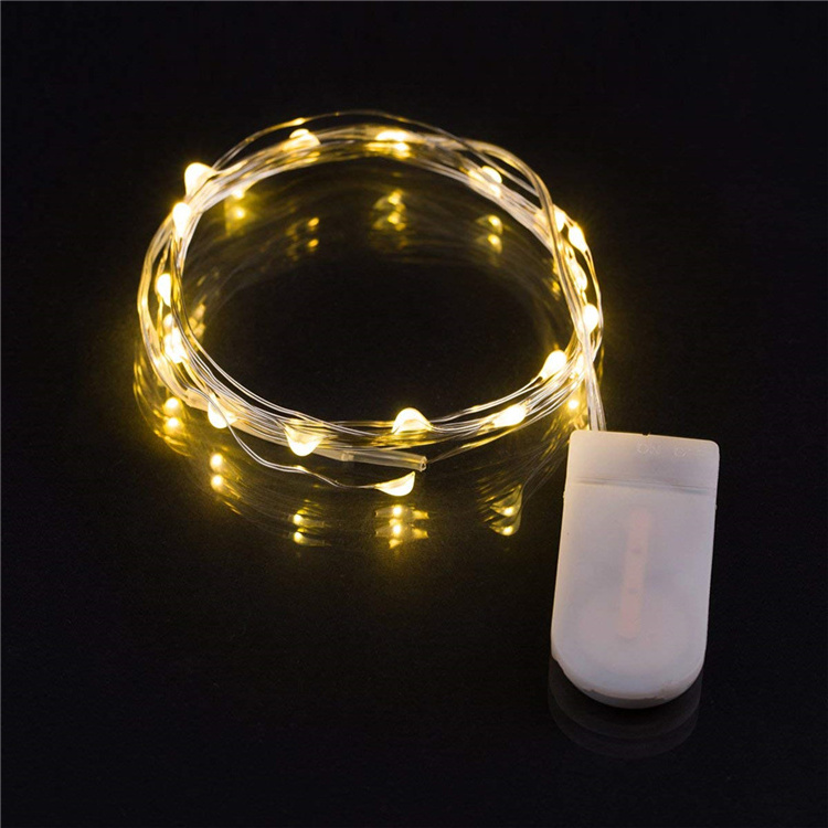 2M 20LED Flexible Battery Operated Waterproof Wedding Christmas Party Decoration Fairy Led Mini Copper Wire String Lights