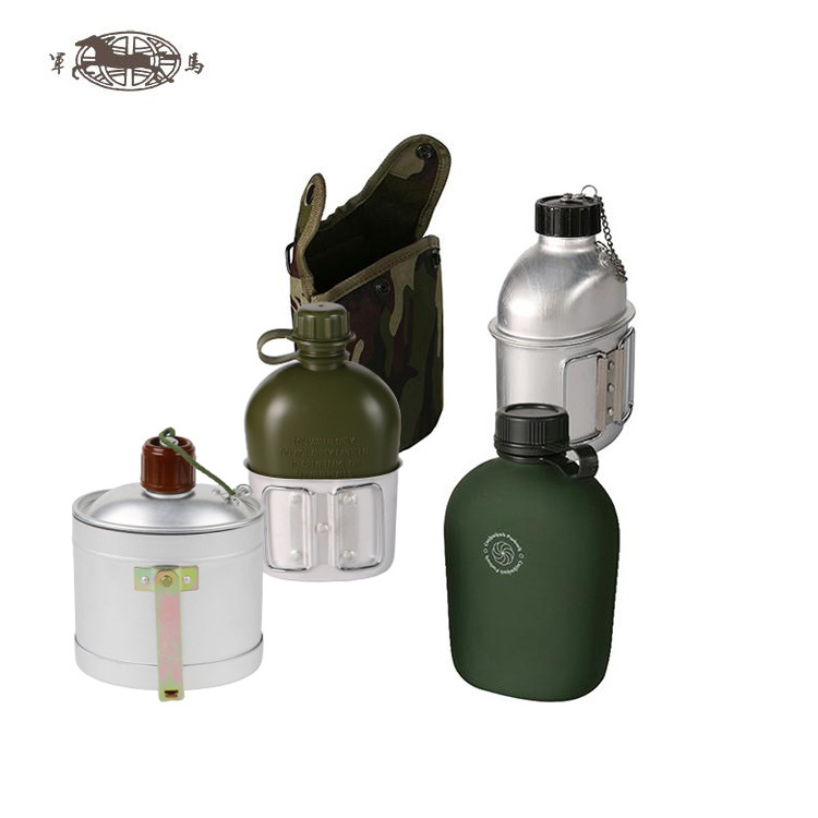 stainless steel thermo water titanium canteen metal cup lid kidney round flat shape plastic canteen