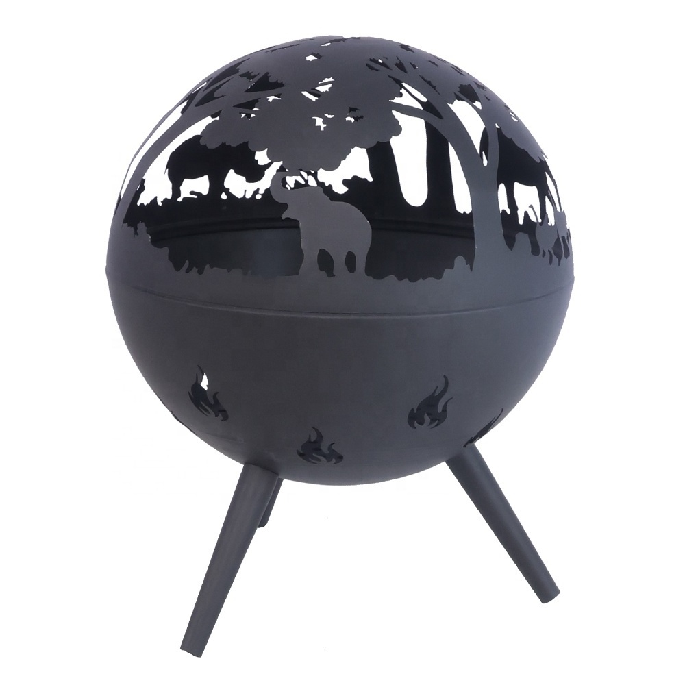 Customized 20INCH Artwork outdoor burner  Decorative Portable Spherical fire pit bowls fire pits