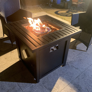 European style 28" square Outdoor Propane Gas Fireplace Gas Fire Pit Table