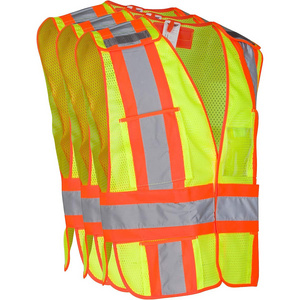 ANSI Class 3 Tear Away Quick Release Reflective Vest Security Black Safety Vest Roadway Working Hi Vis Vest