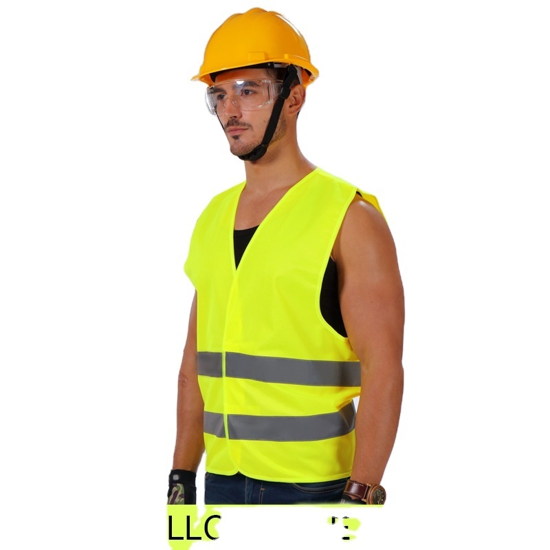 Hi Vis Reflective Road Safety vest Men Yellow Polo Orange Strap Glory Color high visibility clothing