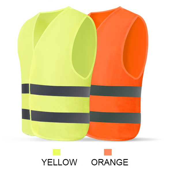 Hi Vis Reflective Road Safety vest Men Yellow Polo Orange Strap Glory Color high visibility clothing