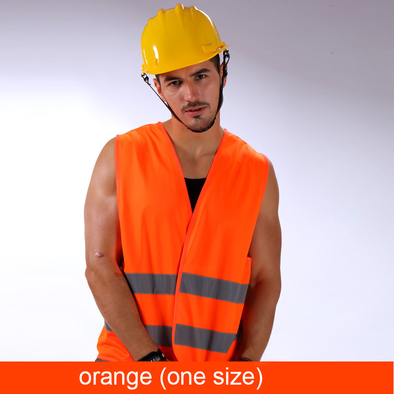 Hi Vis Reflective Road Safety vest Men Yellow Polo Orange Strap Glory Color high visibility clothing