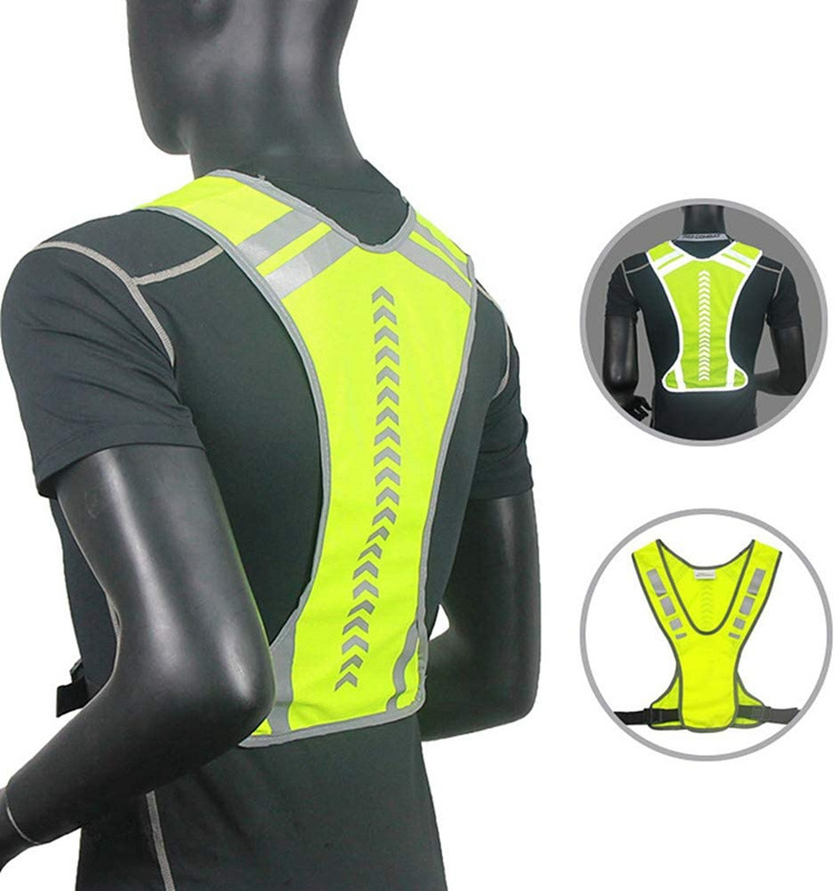 Jogging Running Reflective Gear Jacket Clothing Cloth Orange Night Walking Bicycle Cycling Safety Vest