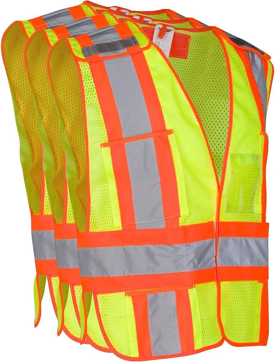 ANSI Class 3 Tear Away Quick Release Reflective Vest Security Black Safety Vest Roadway Working Hi Vis Vest