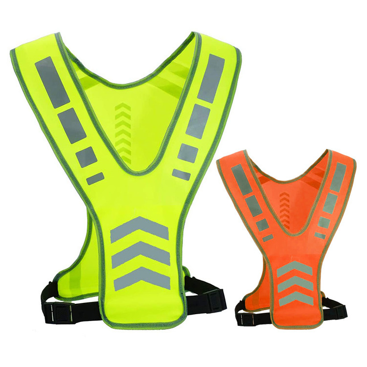 Jogging Running Reflective Gear Jacket Clothing Cloth Orange Night Walking Bicycle Cycling Safety Vest