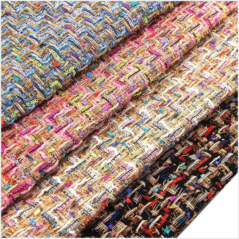 Shiner Plaid Fabric Knitted Yarn Dyed Colorful Tweed Fabric