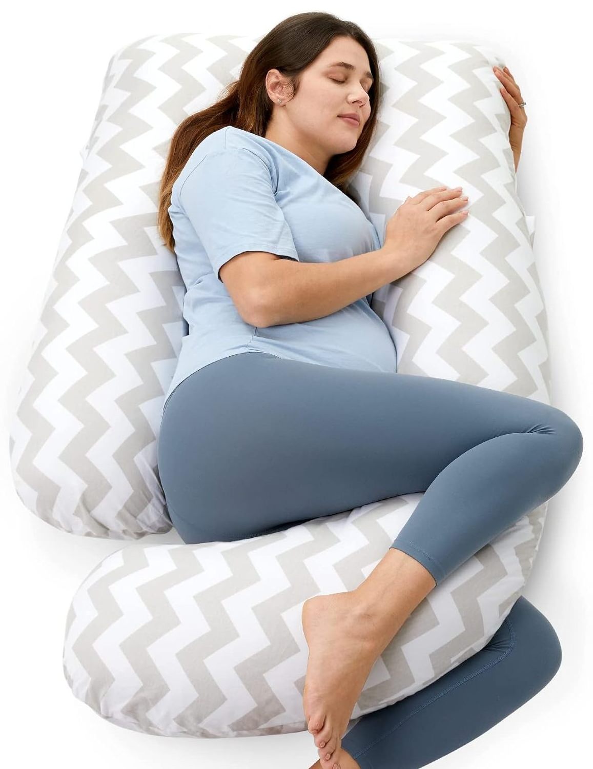 Full G Shaped Pregnancy Pillow Maternity Body Pillow for Pregnant for Side Sleeping and Back Pain Relief