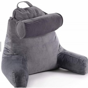 Plush Memory Foam Filling Big Backrest reading pillow with armrest and handle