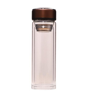 Double Wall Drinking Water Glass Bottle With Tea Infuser