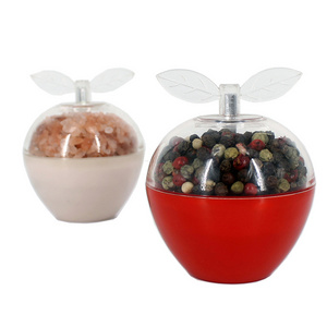 red nice apple shape manual salt and pepper grinder pepper mill