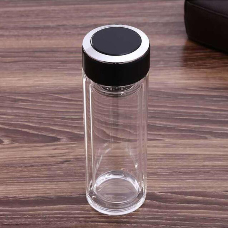 Double Wall Drinking Water Glass Bottle With Tea Infuser