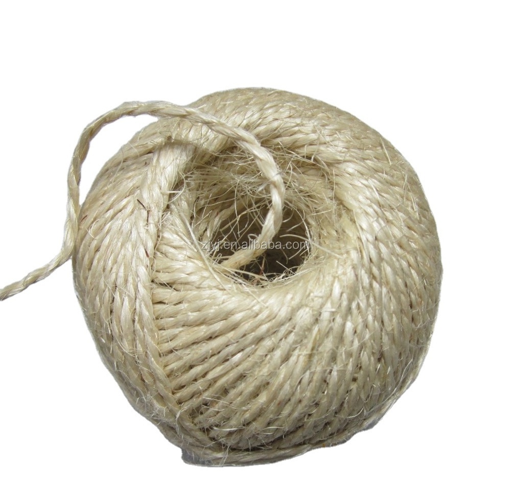 2 ply unoiled raw yarn hard string sisal fiber baler twine for carpet rug gardening