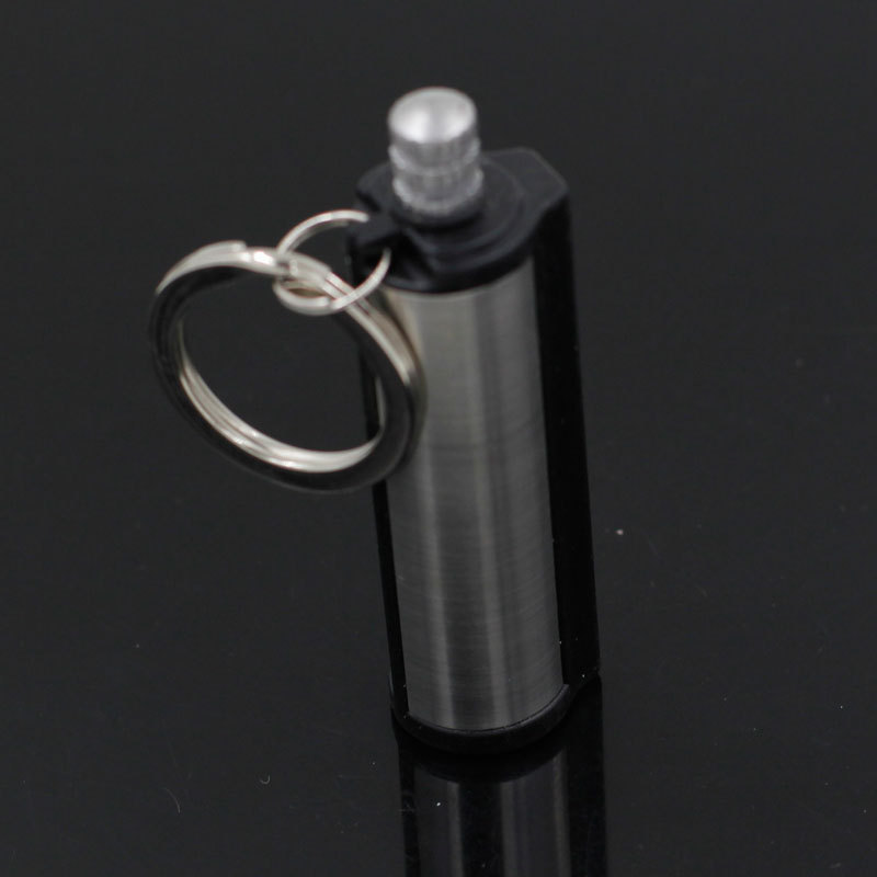 Cylindrical Match Keychain Instant Emergency Fire Starter Flint Lighter Metal Outdoor Safety Survival Tools Z0007