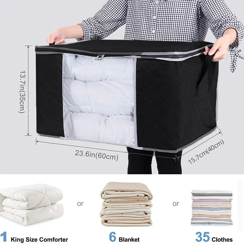 Foldable Blanket Storage Containers for Organizing Bedroom Closet Large Capacity Clothes Storage Bag