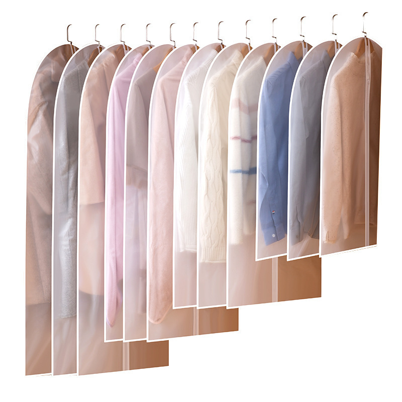 Peva Non-Woven Foldable Coat Home Storage Pouch Case Organizer Wardrobe Hanger Cover Dust Clothing Suit Dress Garment Bag