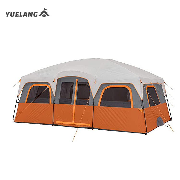 2022 latest version Family tent Double Layer Leisure 2 Room 8 10 Person Camping tent Cabin House Shape Tent