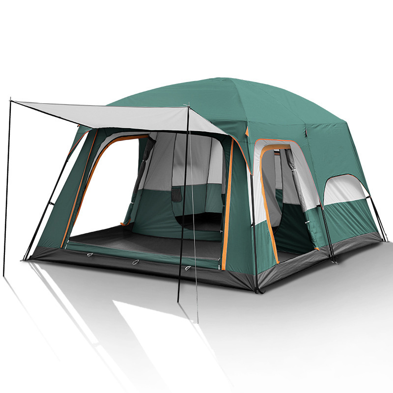 Customized oversized two bedroom outdoor camping tent for 8 people, waterproof outdoor family, luxurious large camping tent